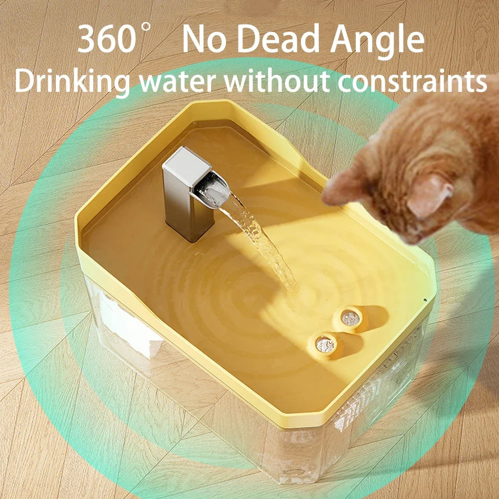 Katzenbrunnen mit Filter – Transparenter USB-Wasserspender (1,5 l) mit leiser Pumpe