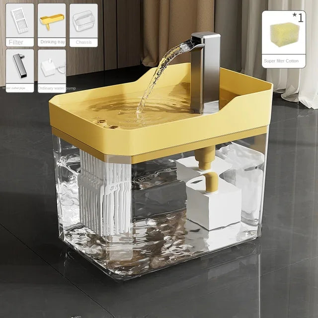 Katzenbrunnen mit Filter – Transparenter USB-Wasserspender (1,5 l) mit leiser Pumpe