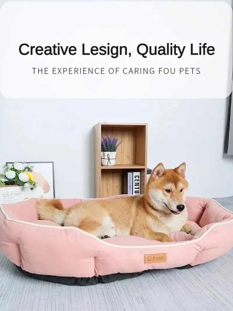 Hundebett mit erhöhtem Rand – orthopädisch, weich & waschbar