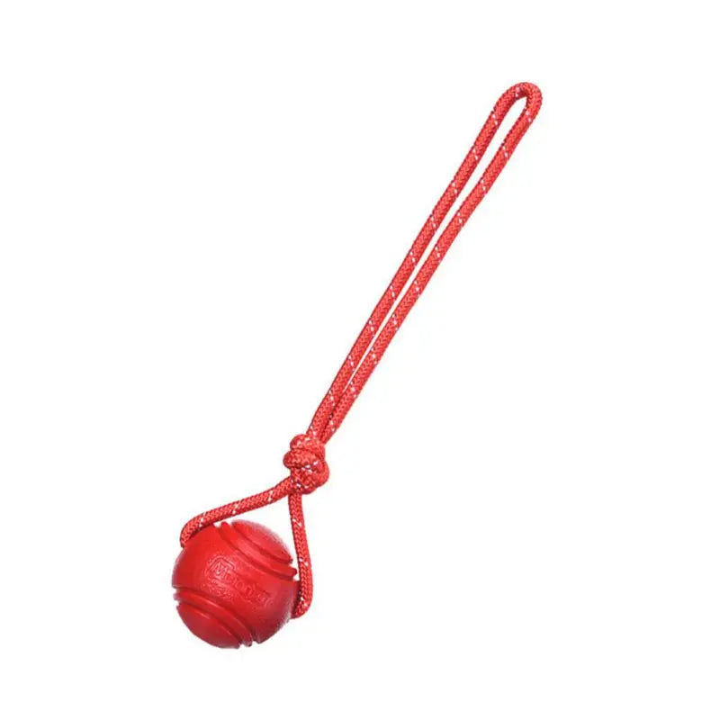 Reflektierender Hundeball mit Seil – Interaktives Spielzeug aus Gummi für große & kleine Hunde