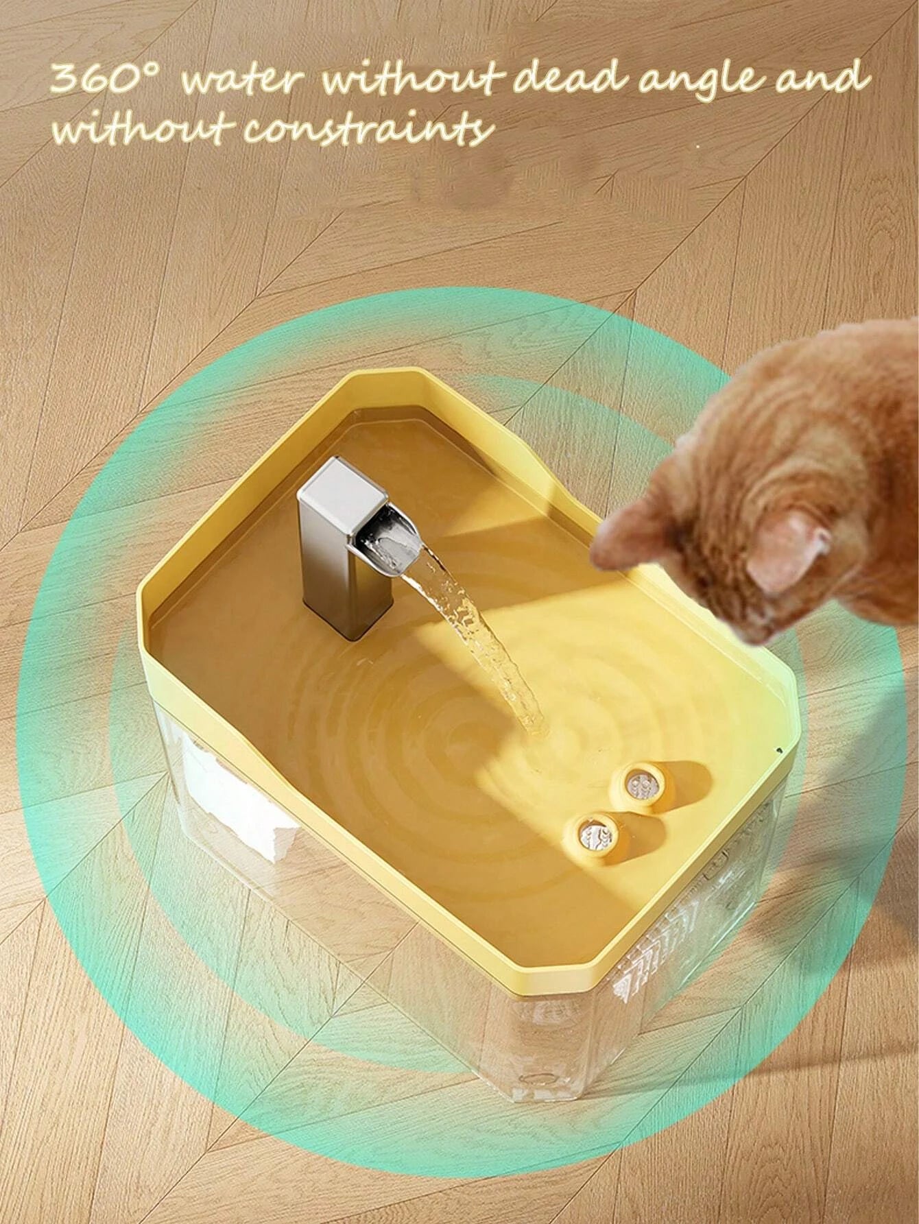 Katzenbrunnen mit Filter – Transparenter USB-Wasserspender (1,5 l) mit leiser Pumpe