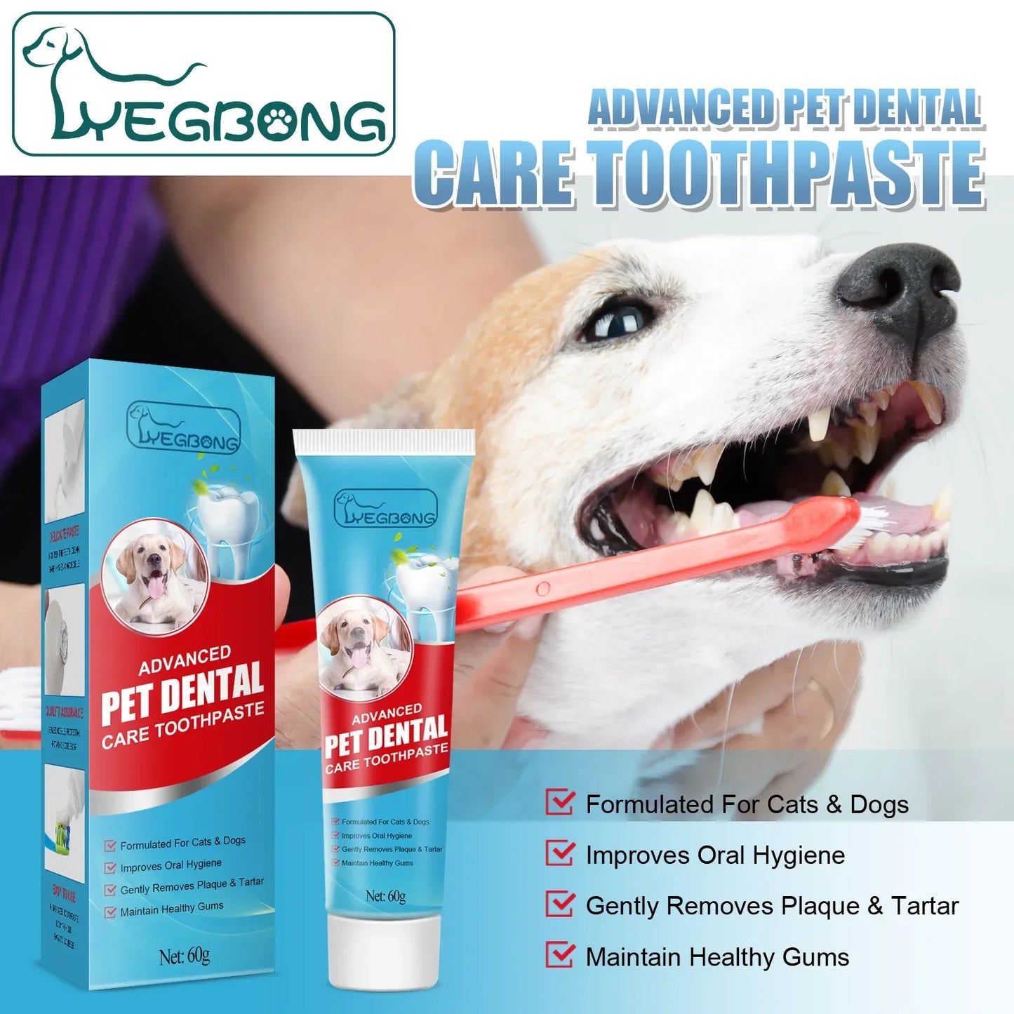 Haustier-Zahnpasta – verträgliche Zahncreme für Hunde & Katzen, gegen Zahnbelag, Zahnstein, Mundgeruch, für frischen Atem und gesunde Zähne