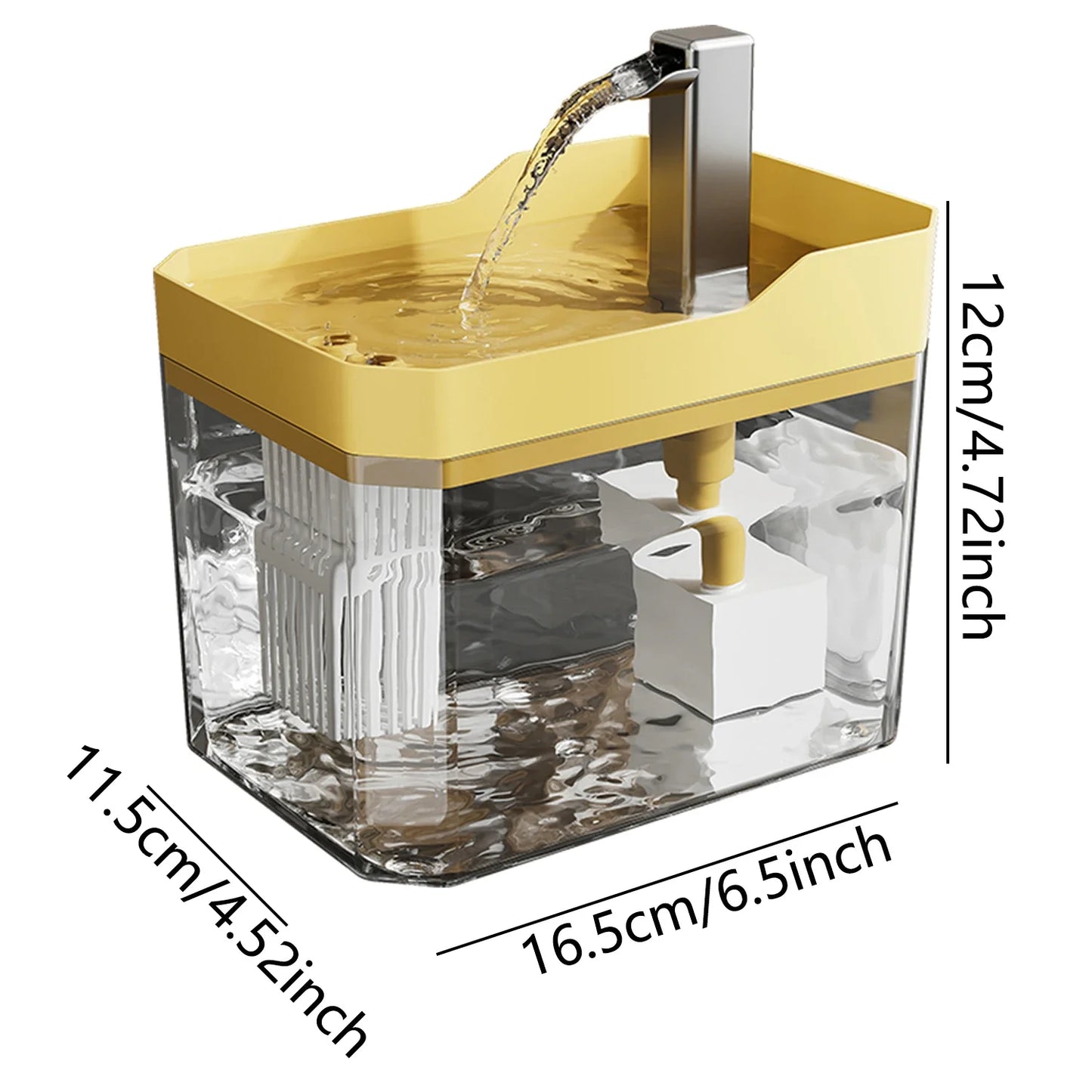 Katzenbrunnen mit Filter – Transparenter USB-Wasserspender (1,5 l) mit leiser Pumpe