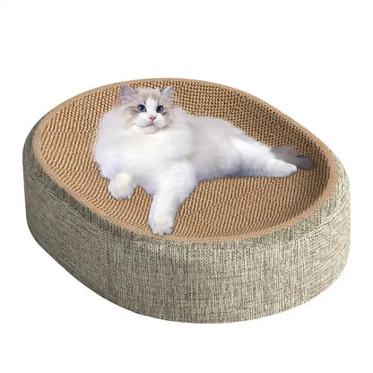 Ovales Katzenkratzbett – Kratzmatte & Loungesofa in einem