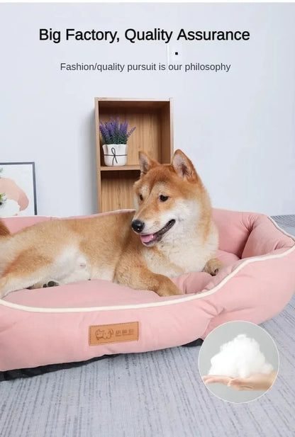 Hundebett mit erhöhtem Rand – orthopädisch, weich & waschbar