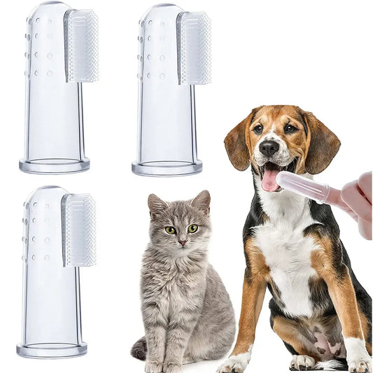 Weiche Silikon-Fingerzahnbürste für Hunde & Katzen – sanfte Zahnpflege für Welpen, Kitten und kleine Haustiere