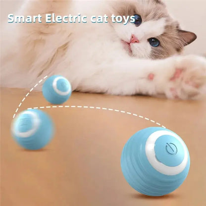 Interaktiver Katzenball – Selbstrollendes Spielzeug mit LED & USB-Aufladung