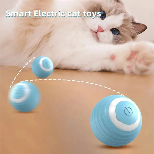 Interaktiver Katzenball – Selbstrollendes Spielzeug mit LED & USB-Aufladung