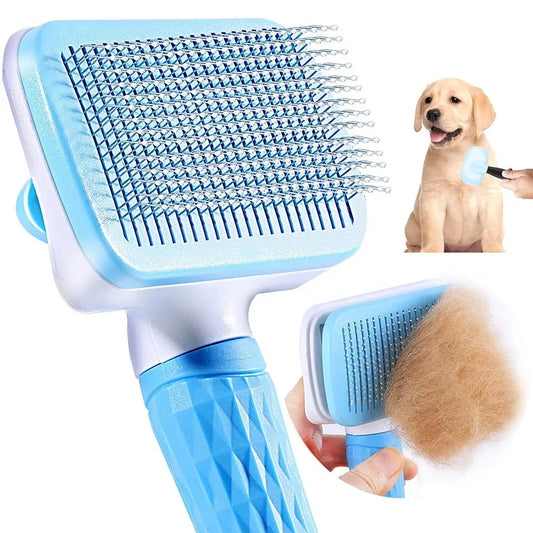 Selbstreinigende Haustierbürste – Komfortgriff & Massageeffekt für Hunde & Katzen