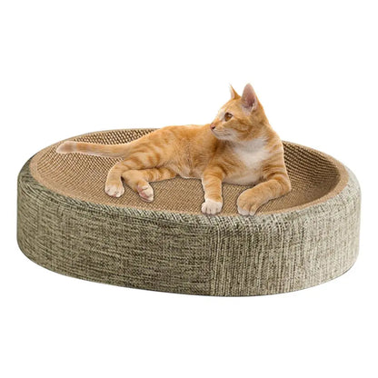 Ovales Katzenkratzbett – Kratzmatte & Loungesofa in einem