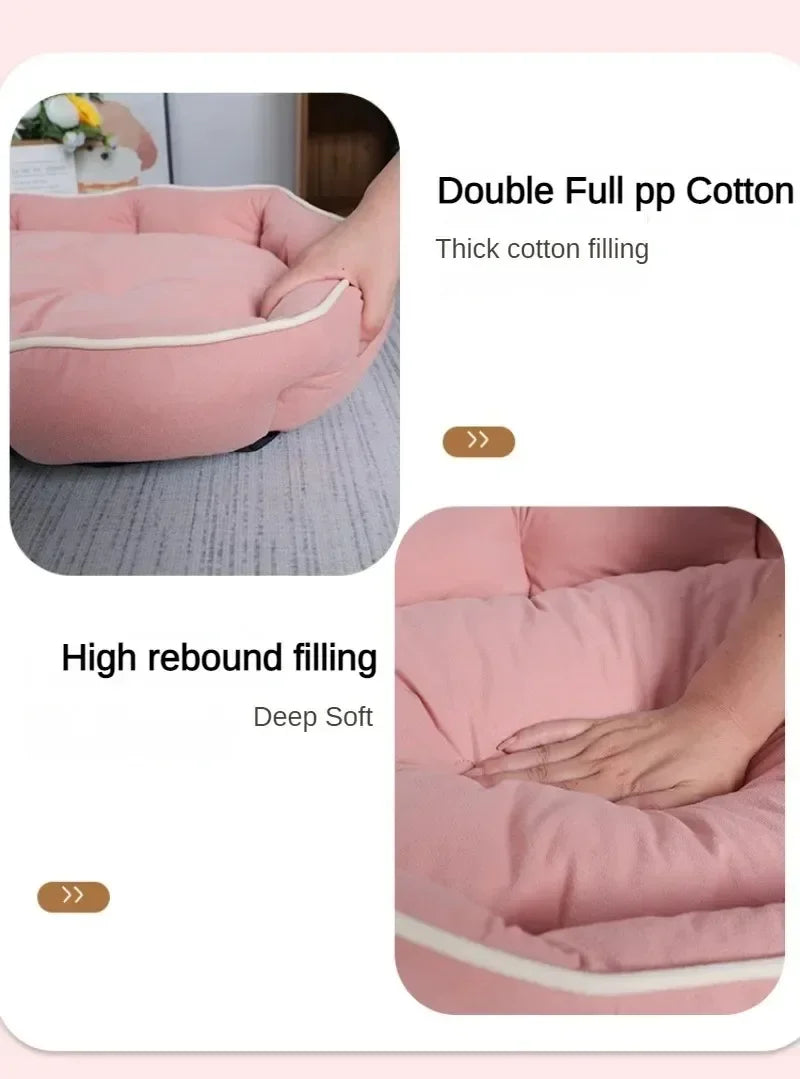 Hundebett mit erhöhtem Rand – orthopädisch, weich & waschbar