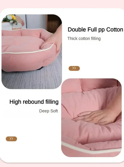Hundebett mit erhöhtem Rand – orthopädisch, weich & waschbar