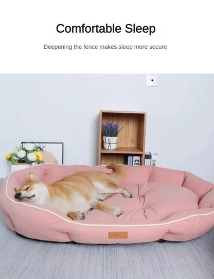 Hundebett mit erhöhtem Rand – orthopädisch, weich & waschbar