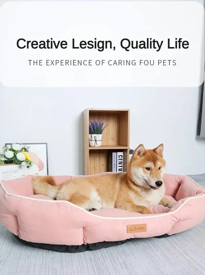 Hundebett mit erhöhtem Rand – orthopädisch, weich & waschbar