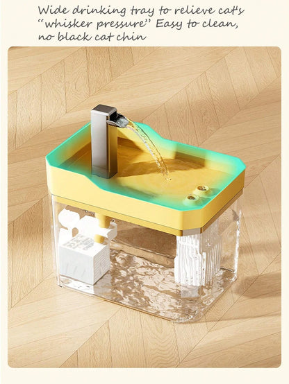 Katzenbrunnen mit Filter – Transparenter USB-Wasserspender (1,5 l) mit leiser Pumpe