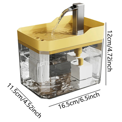 Katzenbrunnen mit Filter – Transparenter USB-Wasserspender (1,5 l) mit leiser Pumpe