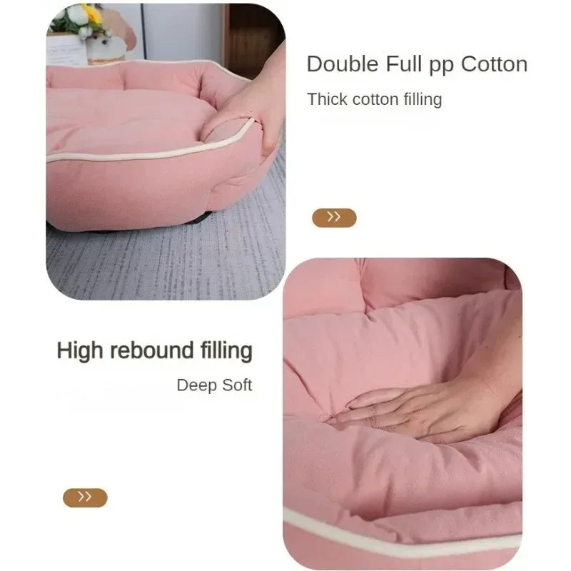 Hundebett mit erhöhtem Rand – orthopädisch, weich & waschbar